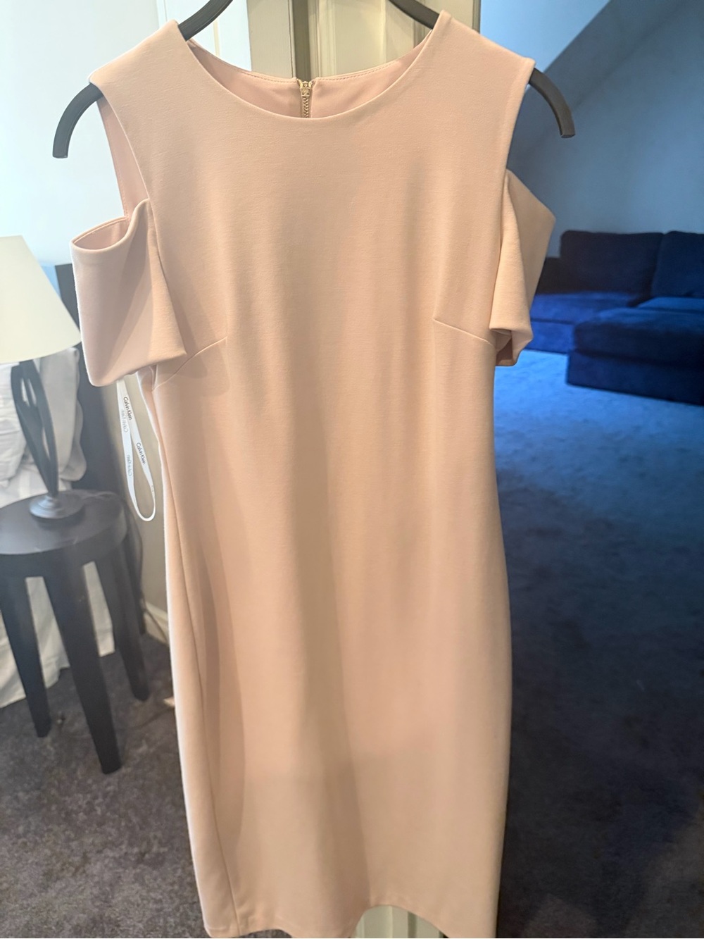 Calvin Klein Elegant ofd Shoulder Pink Women's Dress